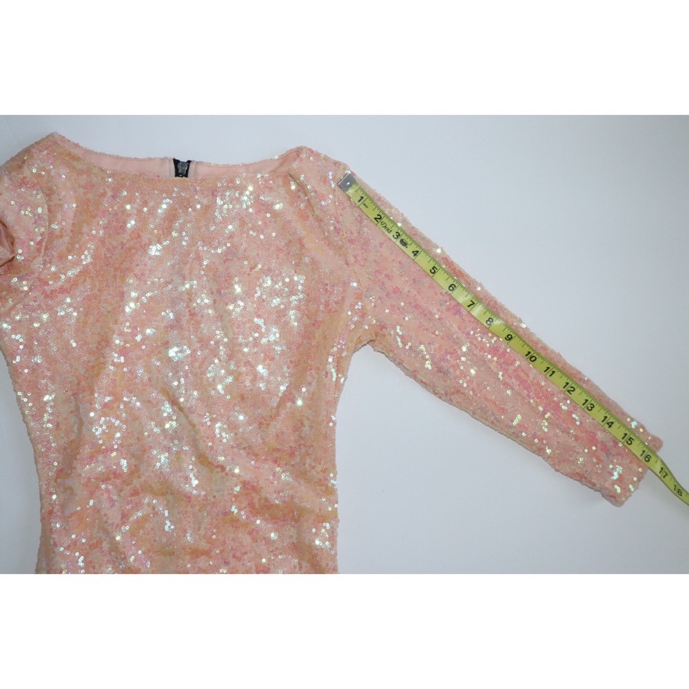 Nasty Gal Glamorous Peach Metallic Iridescent Sequin Dress - Picture 11 of 14